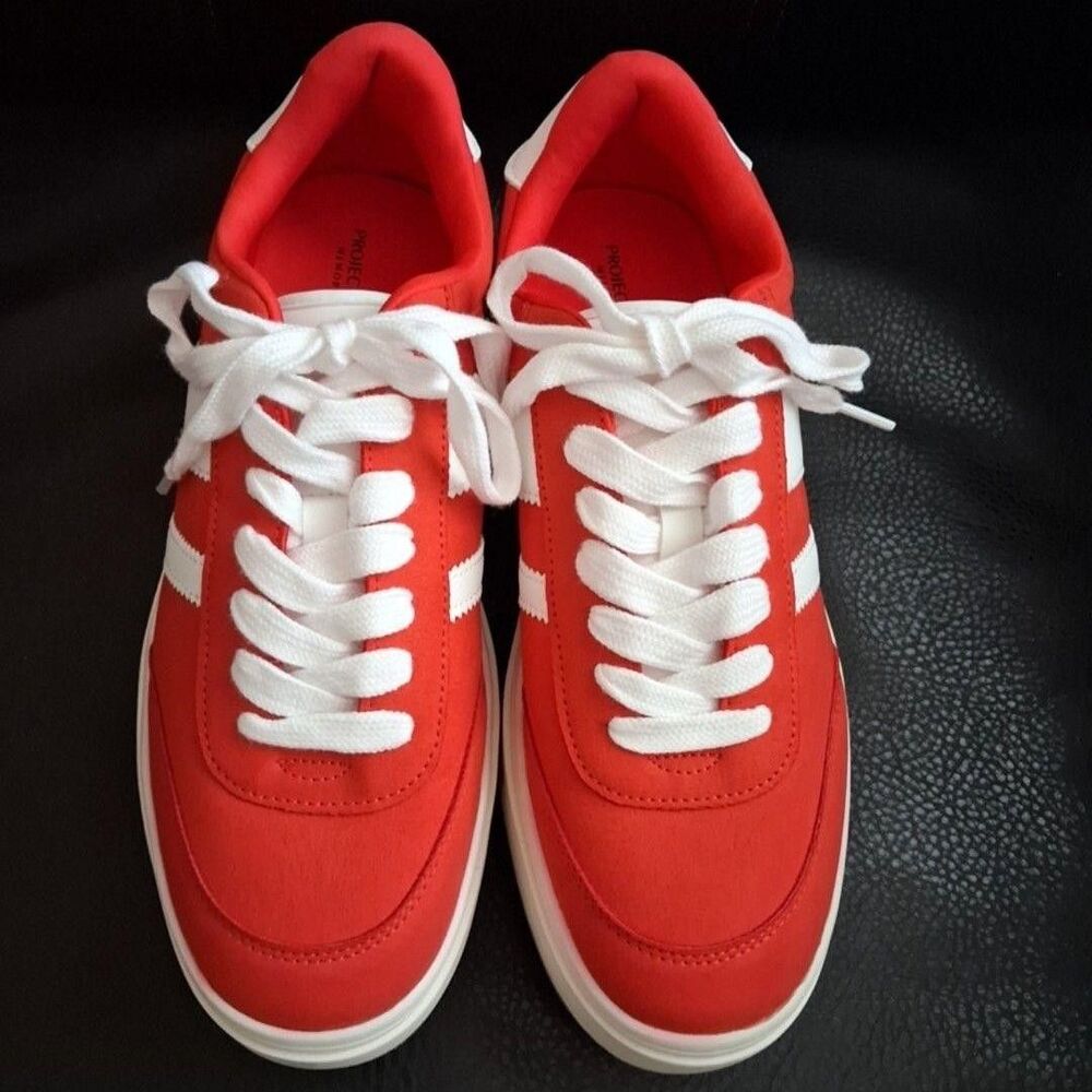 Project Cloud Shoes Womens Size 8 Red Canvas Memory Foam Walking Sneakers